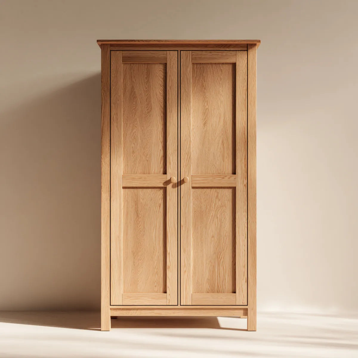 Armadio guardaroba 2 ante in rovere naturale 100 x 55 x 190 cm rettangolare