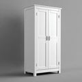 Armadio guardaroba a 2 ante bianco 100 x 50 x 190 cm in MDF rettangolare