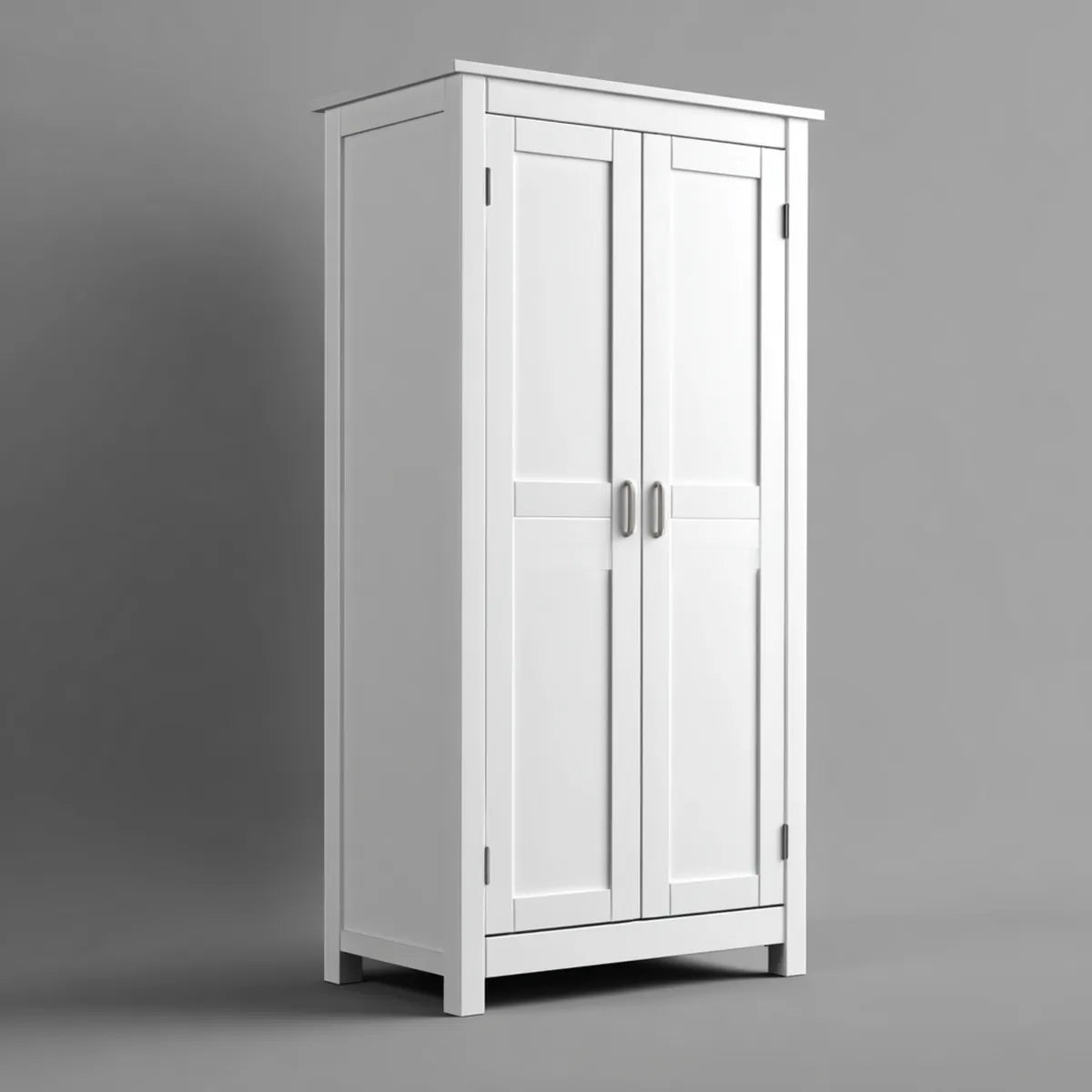 Armadio guardaroba a 2 ante bianco 100 x 50 x 190 cm in MDF rettangolare