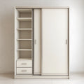 Armadio guardaroba con 2 ante scorrevoli avorio 180 x 60 x 220 cm in pannello truciolare nobilitato