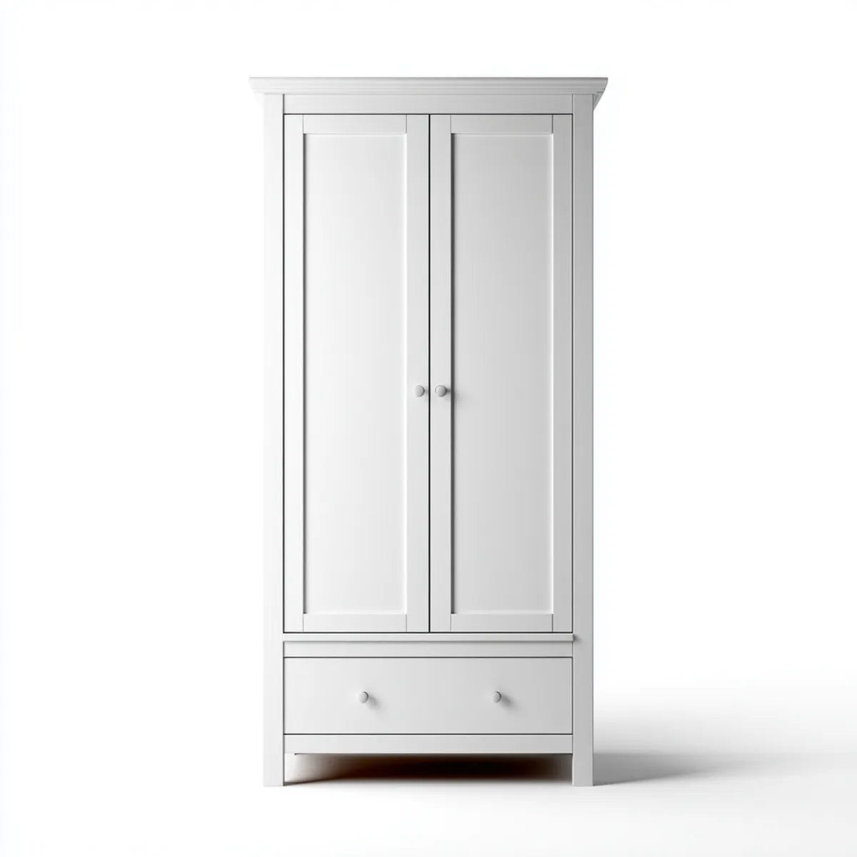 Armadio guardaroba a 2 ante bianco con cassetto in MDF 90 x 50 x 190 cm rettangolare
