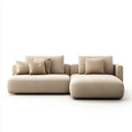 Divano modulare 3 posti beige in poliestere con imbottitura in schiuma PU 280 x 105 x 75 cm