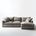 Divano angolare 3 posti grigio tortora con chaise longue destra in poliestere 280 x 160 x 85 cm
