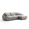 Divano angolare 3 posti con penisola destra grigio tortora in poliestere 280 x 165 x 85 cm a L