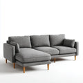 Divano angolare con chaise longue sinistra grigio in poliestere forma L 245 x 155 x 85 cm