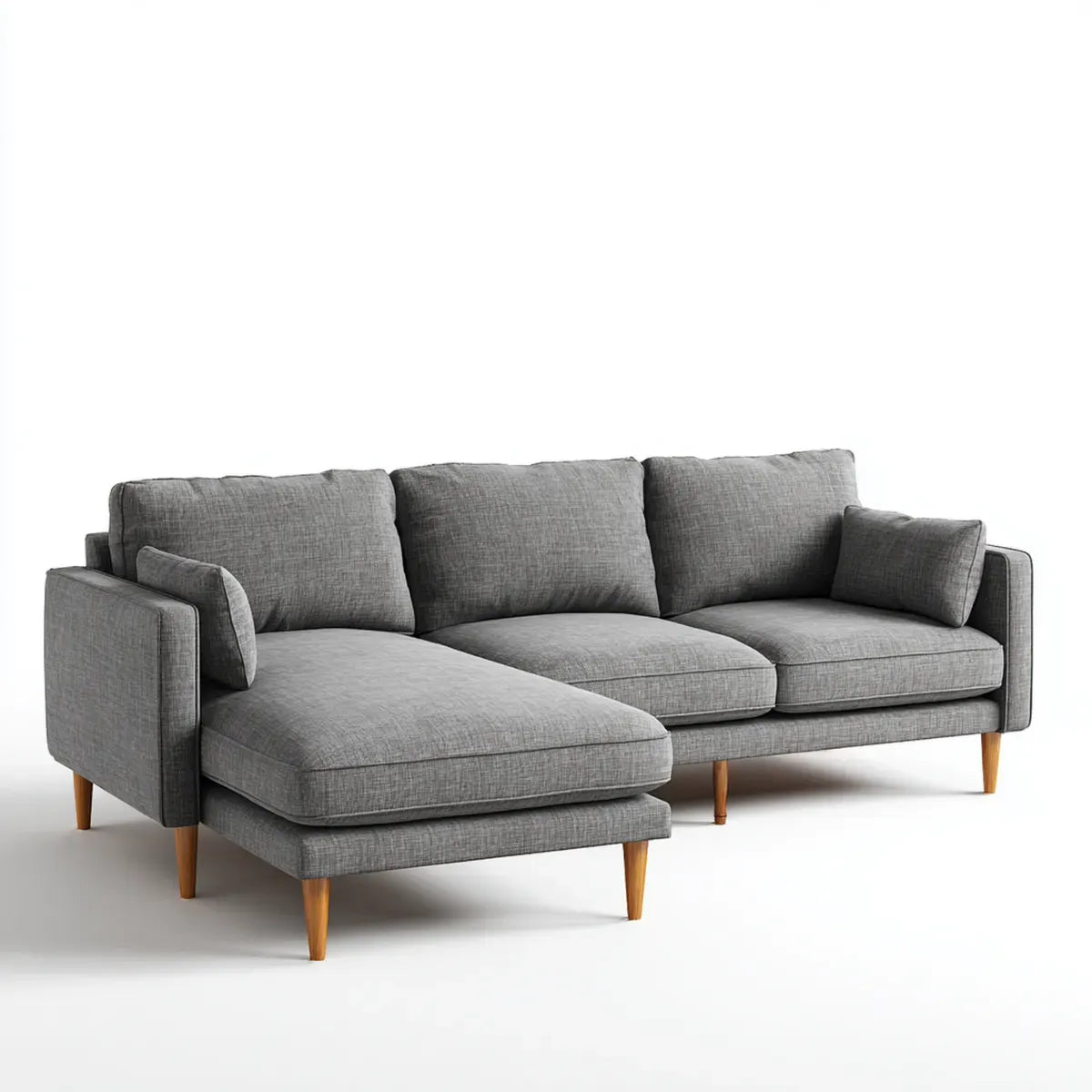Divano angolare con chaise longue sinistra grigio in poliestere forma L 245 x 155 x 85 cm