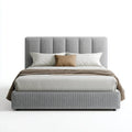 Letto matrimoniale imbottito grigio 160 x 200 cm in poliestere rettangolare