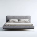 Letto matrimoniale imbottito grigio 160 x 200 cm in poliestere rettangolare