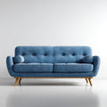 Divano 3 posti blu in poliestere lineare 210 x 85 x 88 cm