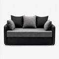 Divano 2 posti grigio e nero 160 x 85 x 85 cm in poliestere rettangolare