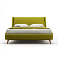 Letto matrimoniale imbottito verde oliva 160 x 200 cm in poliestere rettangolare