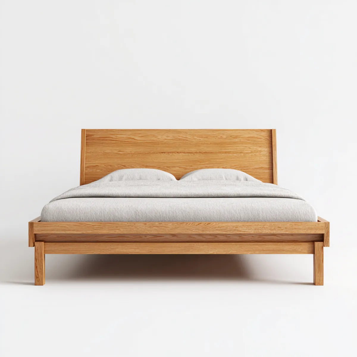 Letto matrimoniale in rovere massello naturale 160 x 200 cm rettangolare