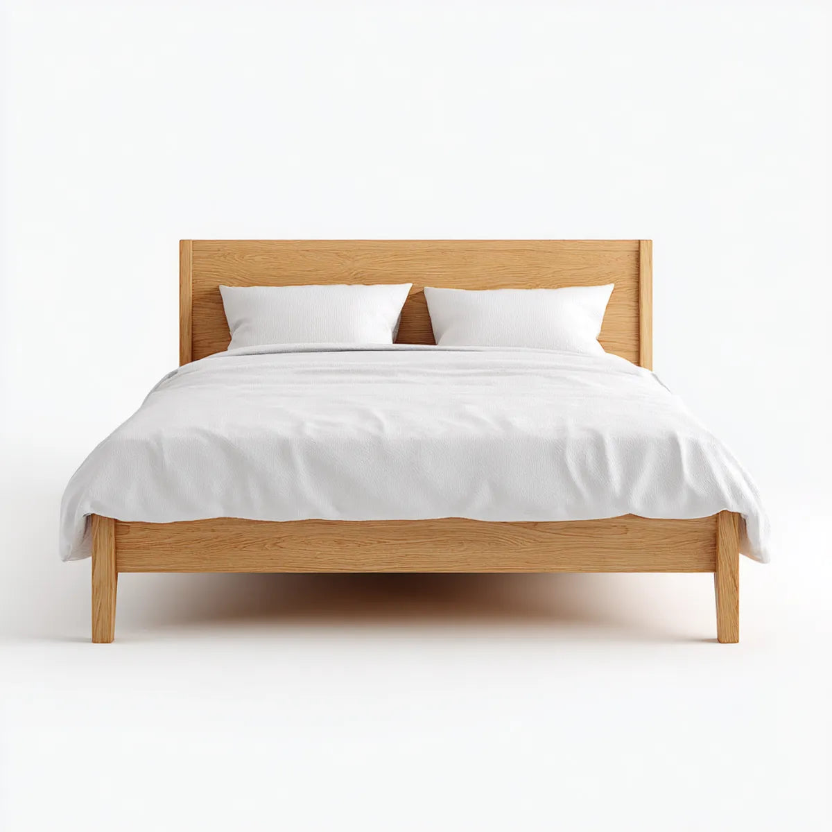 Letto matrimoniale in rovere naturale 160 x 200 cm rettangolare